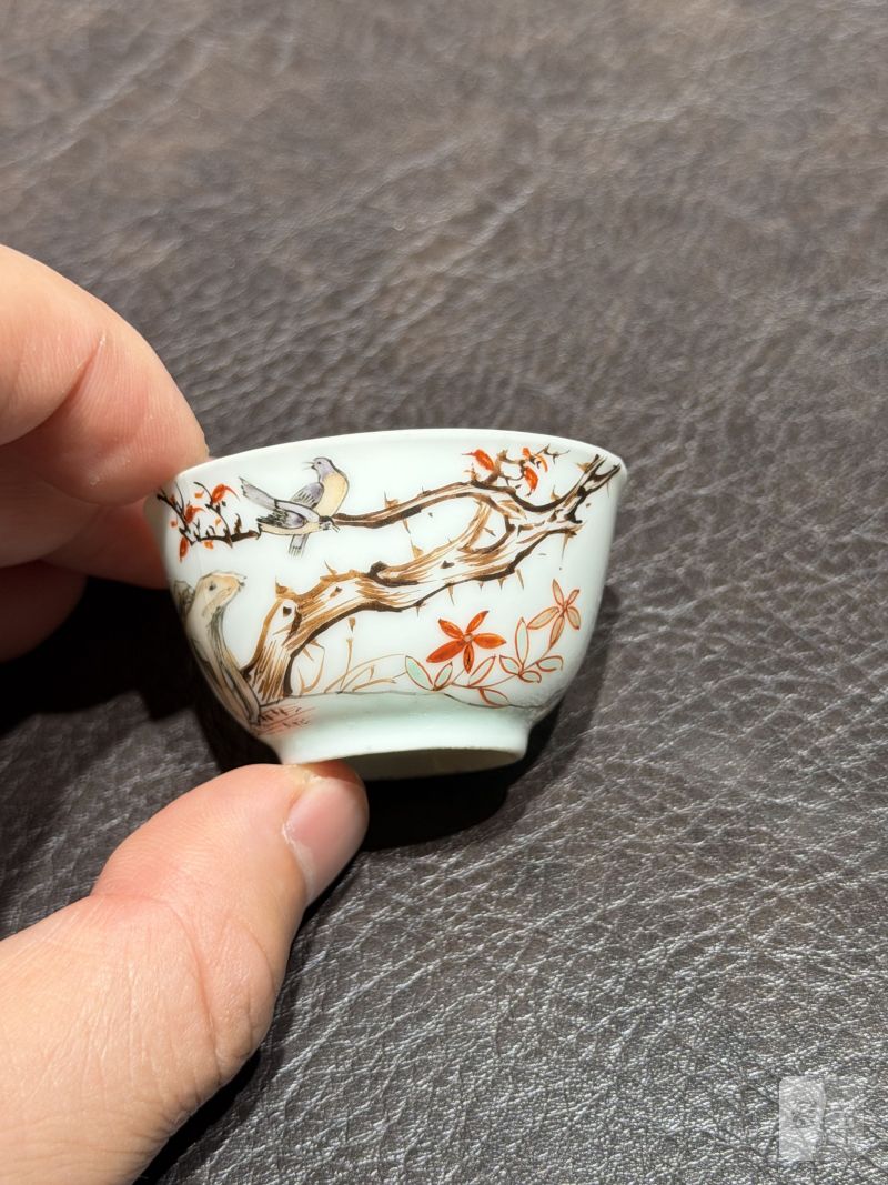 清乾隆 粉彩花鸟纹茶具一套25件 - 图120